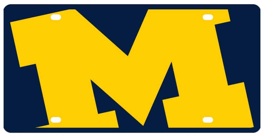 Michigan Wolverines NCAA License Plate - Acrylic Mega Style