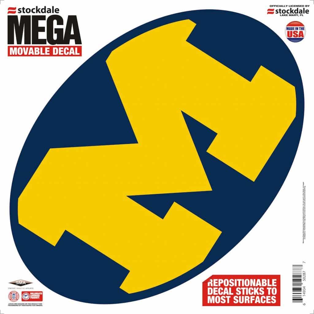 Michigan Wolverines NCAA Decal - 12"x12" Mega