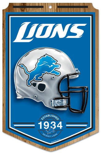 Detroit Lions NFL Wood Sign - 11"x17" Established Design