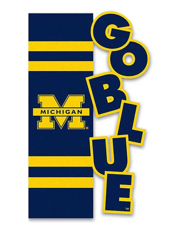 Michigan Wolverines NCAA Applique Sculpted Garden Flag