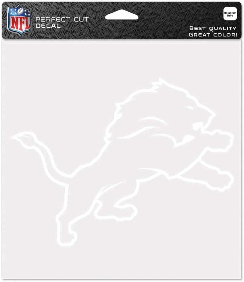 Detroit Lions NFL Die-Cut 8"x8" White Decal