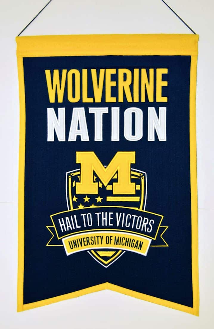 Michigan Wolverines NCAA Wool Nations Banner