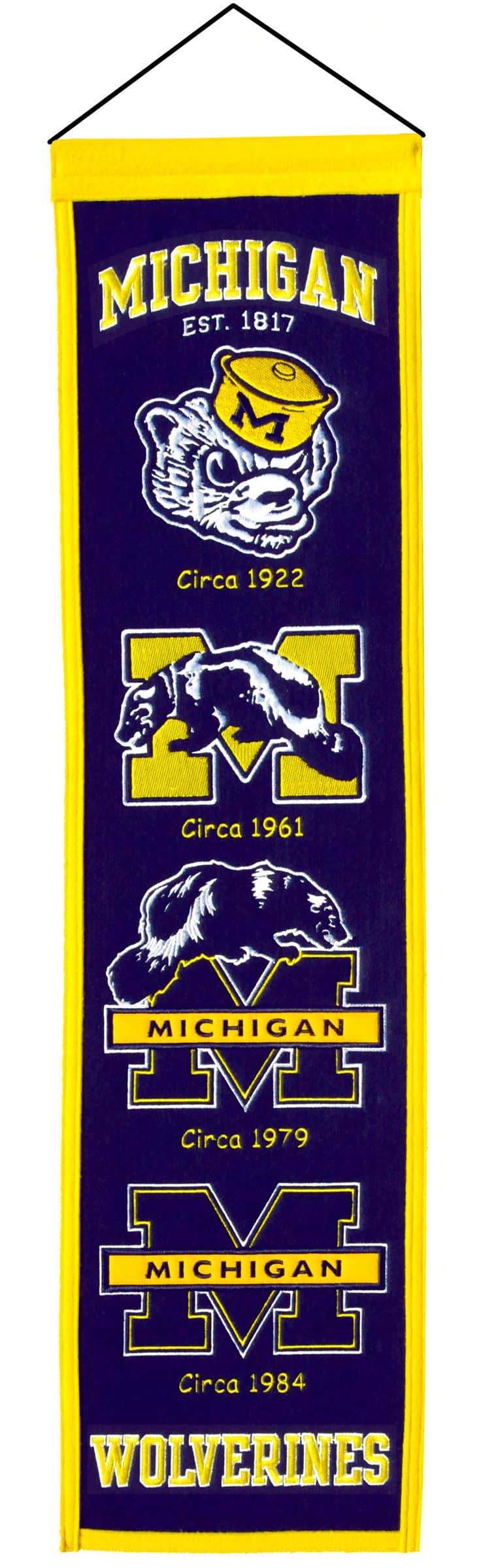 Michigan Wolverines NCAA Wool 8"x32" Heritage Banner