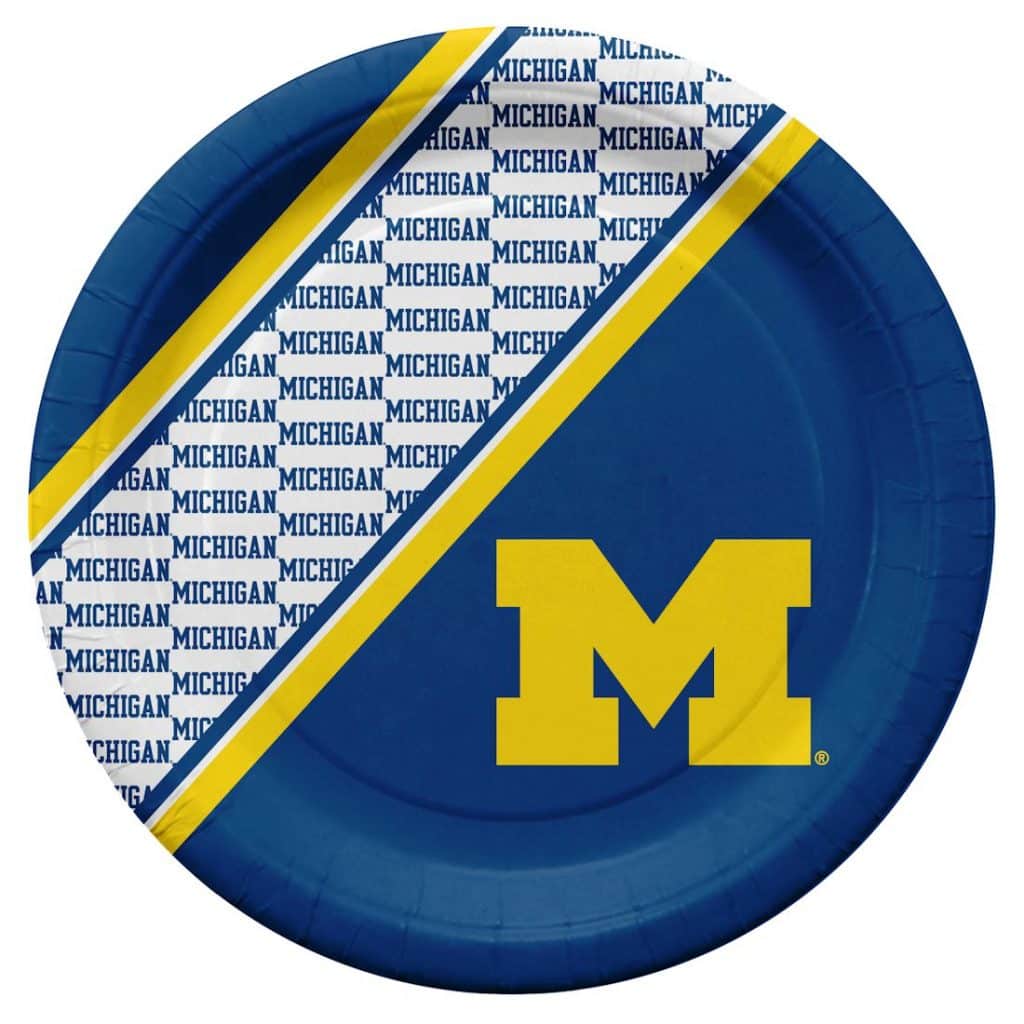 Michigan Wolverines NCAA Disposable Paper Plates
