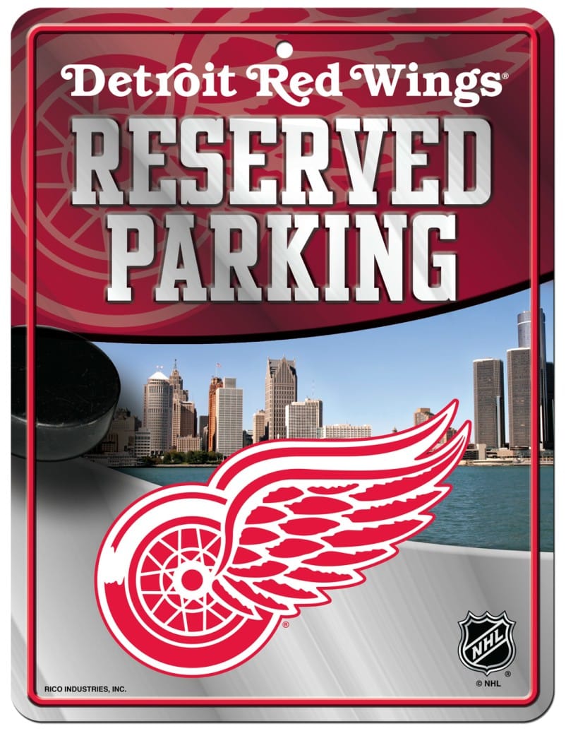 Detroit Red Wings NHL Metal Parking Sign