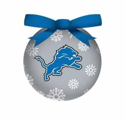 Detroit Lions Grey Snowflake Logo LED Ornament