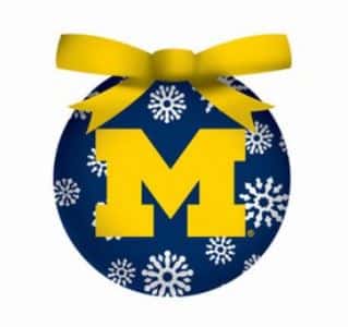 Michigan Wolverines NCAA LED Blue Ornament