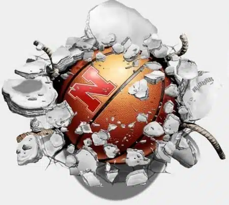 Nebraska Cornhuskers Wallcrasher Wall Decal - Smashball Basketball 16"