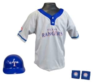 Texas Rangers Baseball Helmet and Jersey Set