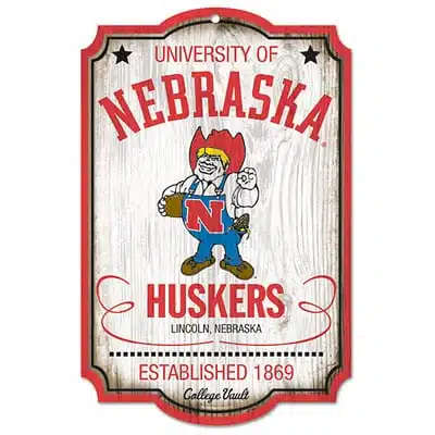 Nebraska Cornhuskers Wood Sign - College Vault