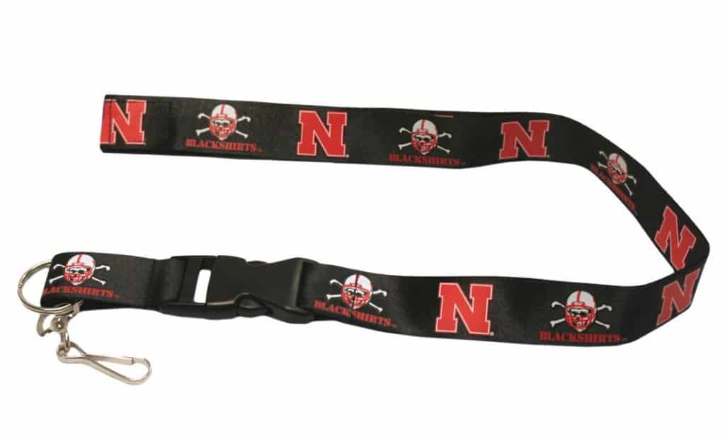 Nebraska Cornhuskers Breakaway Lanyard with Key Ring - Blackshirts