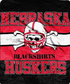Nebraska Cornhuskers 50"x60" Royal Plush Raschel Throw Blanket - Blackshirts Style