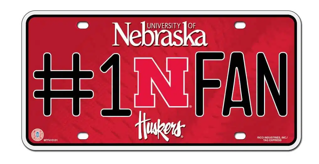 Nebraska Cornhuskers License Plate - #1 Fan