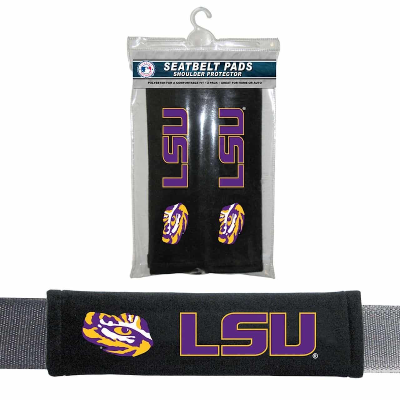 LSU Tigers Velour Seat Belt Pads