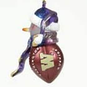 Washington Huskies Striped Acrylic Football Snowman Ornament