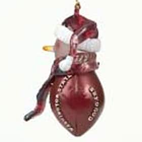 Washington State Cougars Striped Acrylic Football Snowman Ornament