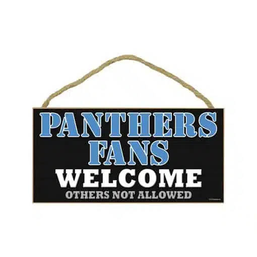 Carolina Panthers Fans Wood Sign - 5"x10" Welcome