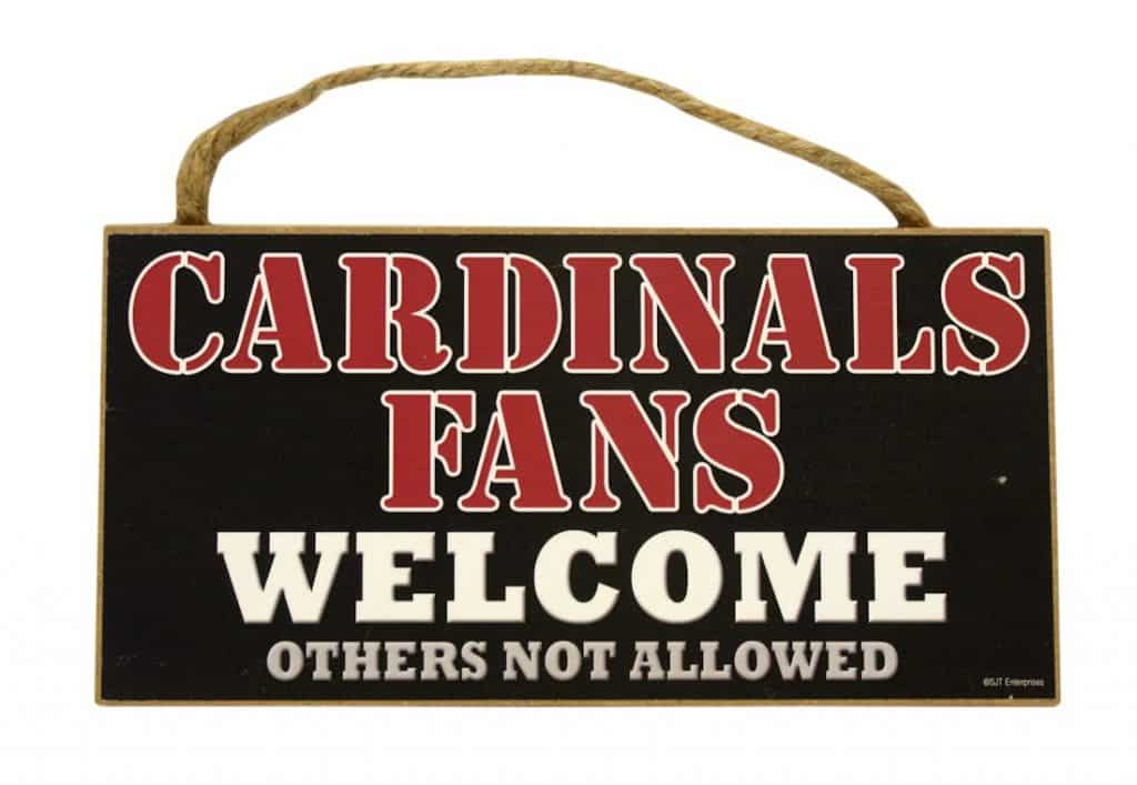 Arizona Cardinals Fans Wood Sign - 5"x10" Welcome