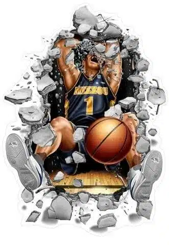 Missouri Tigers Wallcrasher Wall Decal - Basketball 11"