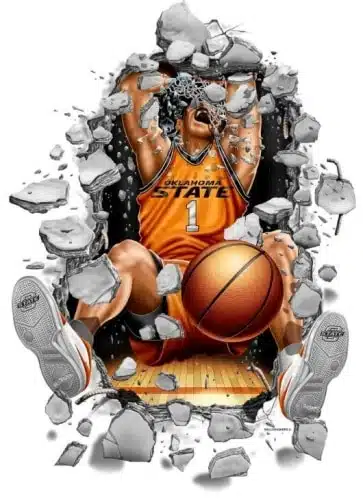 Oklahoma State Cowboys Wallcrasher Wall Decal - Basketball 2'