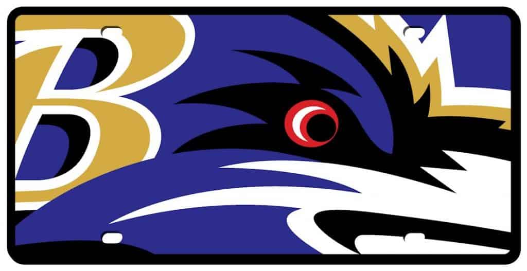 Baltimore Ravens License Plate - Acrylic Mega Style