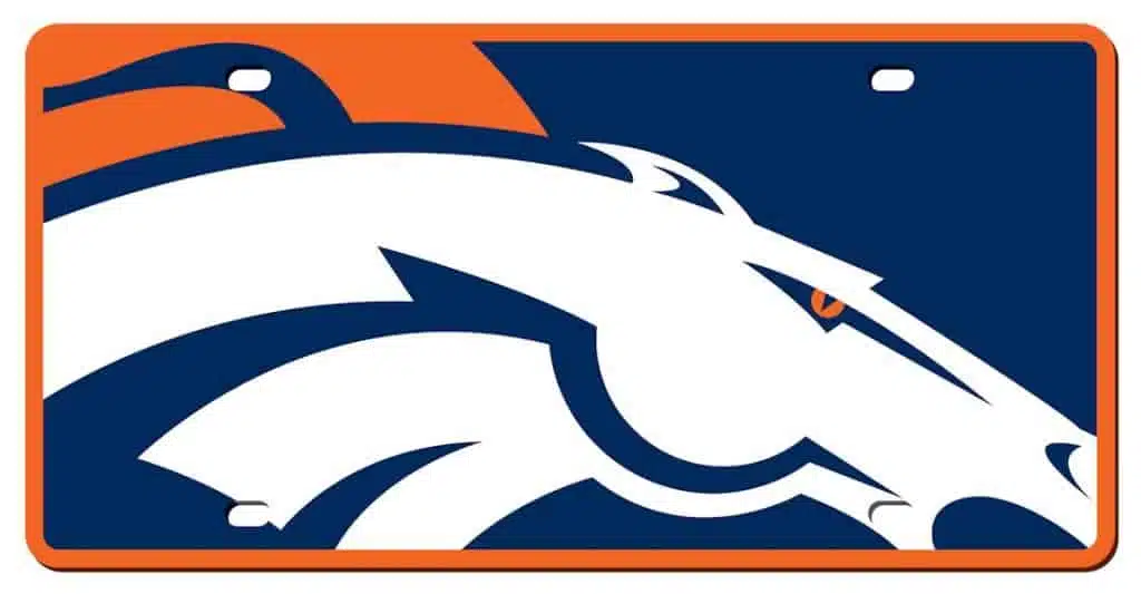 Denver Broncos License Plate - Acrylic Mega Style