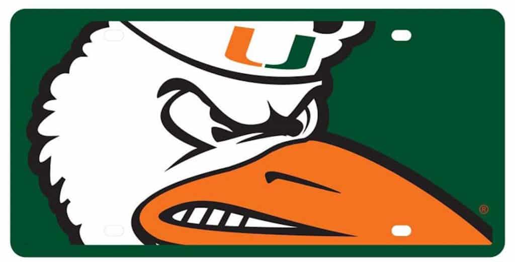 Miami Hurricanes License Plate - Acrylic Mega Style