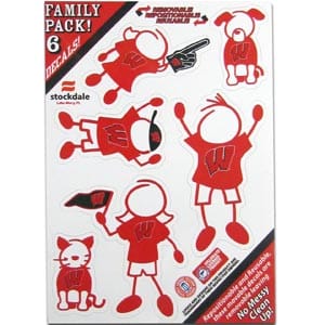 Wisconsin Badgers 5"x7" Family Car Decal Sheet