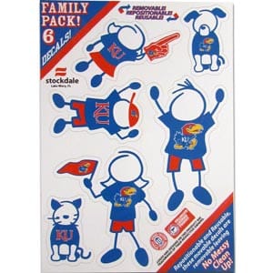Kansas Jayhawks 5"x7" Family Car Decal Sheet