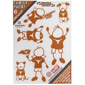 Texas Longhorns 5"x7" Family Car Decal Sheet