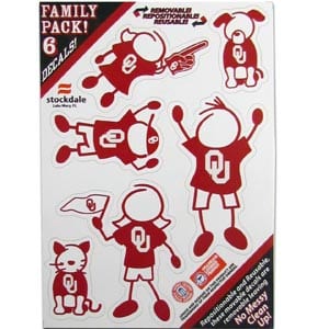 Oklahoma Sooners 5"x7" Family Car Decal Sheet