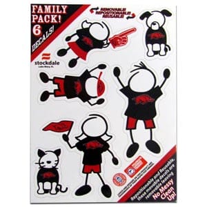 Arkansas Razorbacks 5"x7" Family Car Decal Sheet