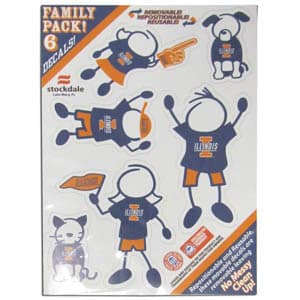 Illinois Fighting Illini 5"x7" Family Car Decal Sheet