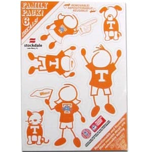 Tennessee Volunteers 5"x7" Family Car Decal Sheet