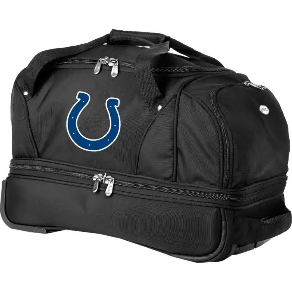Indianapolis Colts Drop Bottom Rolling Duffel Bag Luggage