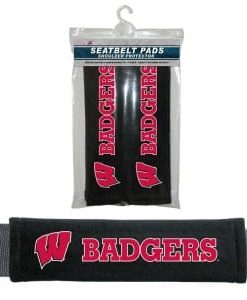 Wisconsin Badgers Velour Seat Belt Pads