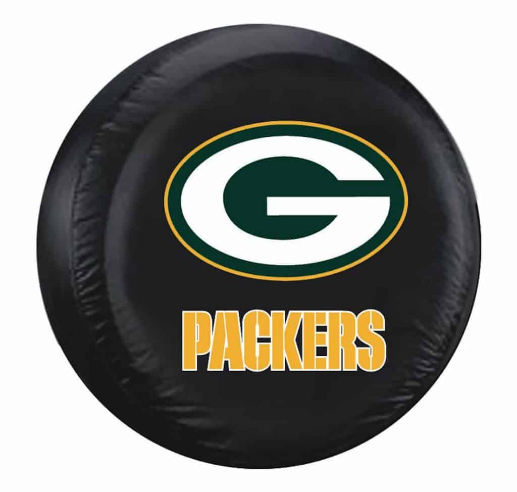 Green Bay Packers Black Tire Cover - Size Large