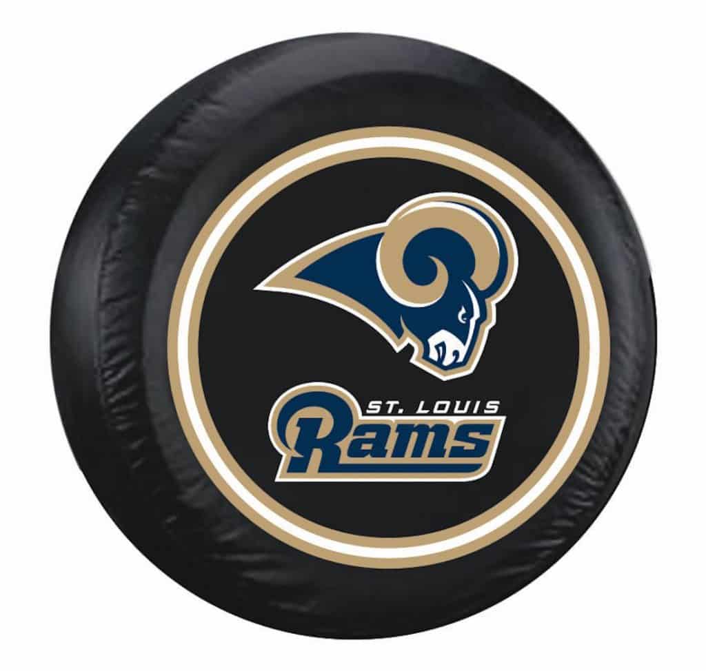 St. Louis Rams Black Tire Cover - Size Large