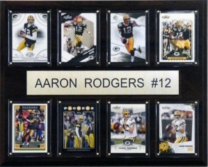 Green Bay Packers Plaque - Aaron Rodgers 12"x15" 8 Card