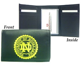 Notre Dame Fighting Irish Embroidered Leather Tri-Fold Wallet