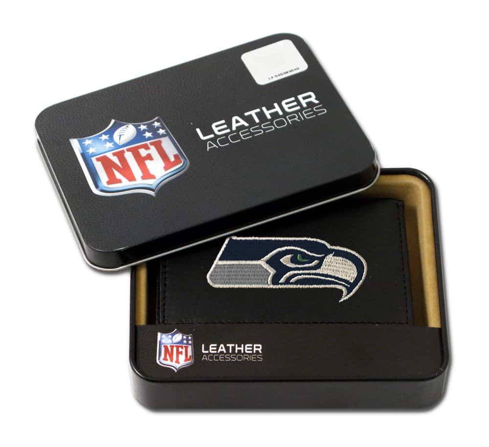 Seattle Seahawks Embroidered Leather Tri-Fold Wallet