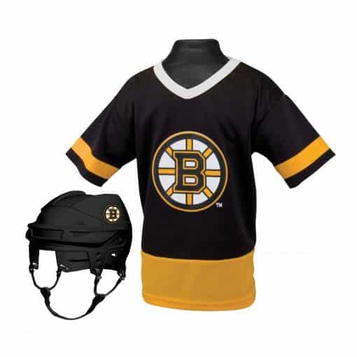 Boston Bruins Hockey Helmet and Jersey Top Set