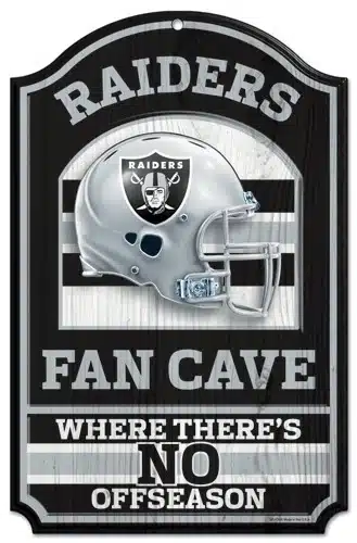 Oakland Raiders Wood Sign - 11"x17" Fan Cave Design