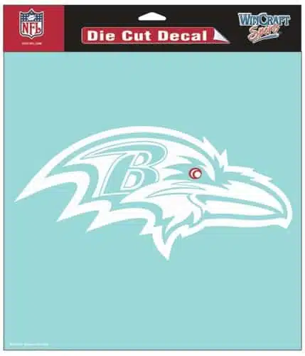Baltimore Ravens Die-Cut Decal - 8"x8" White