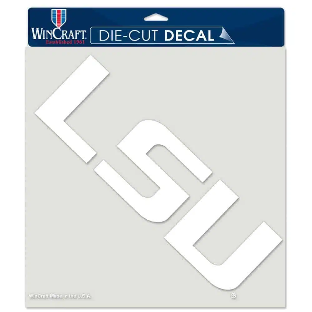 LSU Tigers Die-Cut Decal - 8"x8" White
