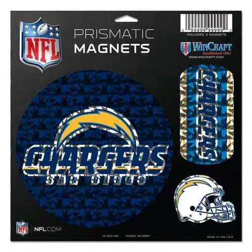 San Diego Chargers Magnets - 11"x11 Prismatic Sheet