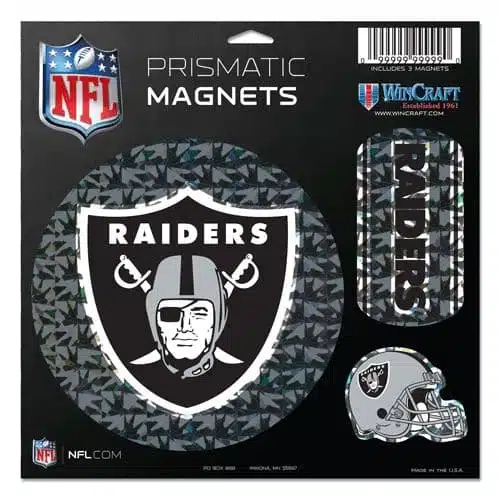 Oakland Raiders Magnets - 11"x11 Prismatic Sheet