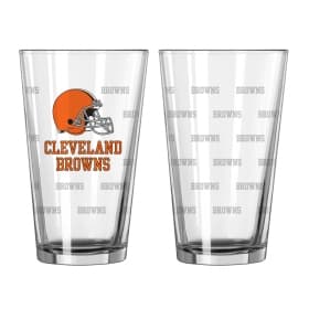 Cleveland Browns Satin Etch Pint Glass Set