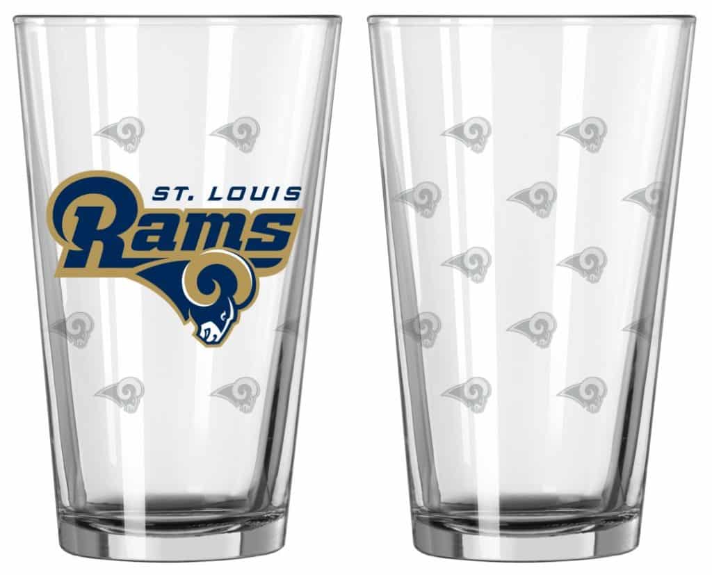 St. Louis Rams Satin Etch Pint Glass Set