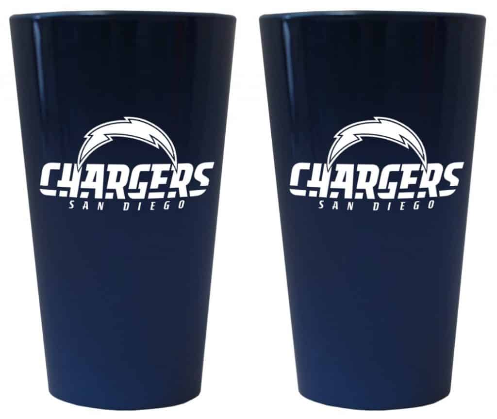 San Diego Chargers Lusterware Pint Glass - Set of 2